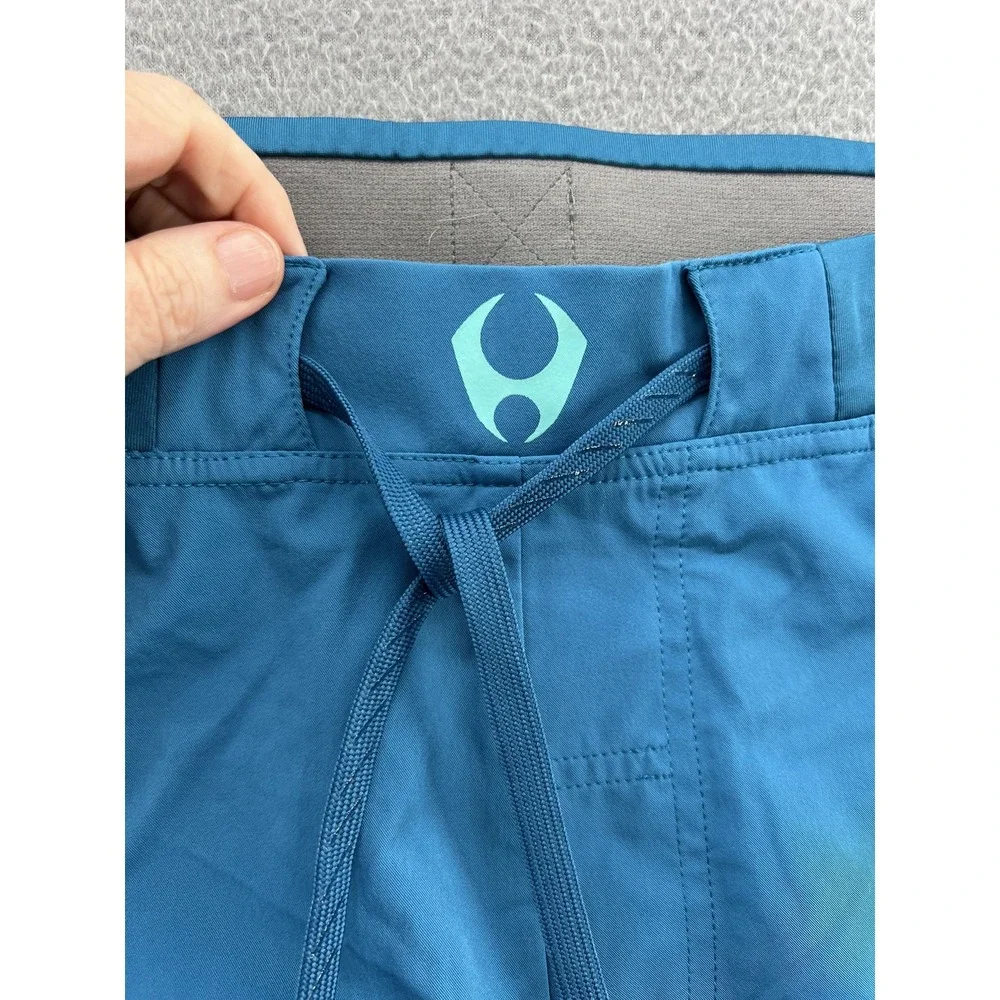 Hylete Training Shorts Mens Sz L Athletic Blue Teal Zipper Pockets Crossfit Gym